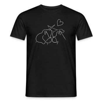 couple lovers unicorn love - Men's T-Shirt - black - Front - AI Model Male 178 light (178cm)