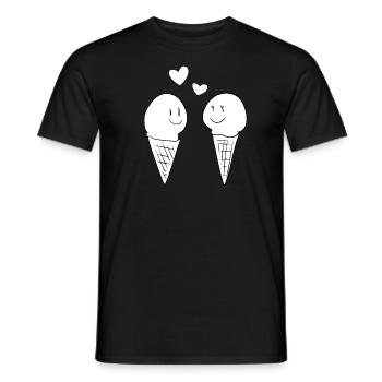 liebe eis essen valentinstag süß - Männer T-Shirt - Schwarz - Vorne - AI Model Male 178 light (178cm)