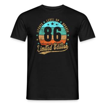 Update Level Up 86 Years Limited Edition Retro - Men's T-Shirt - black - Front - AI Model Male 178 light (178cm)