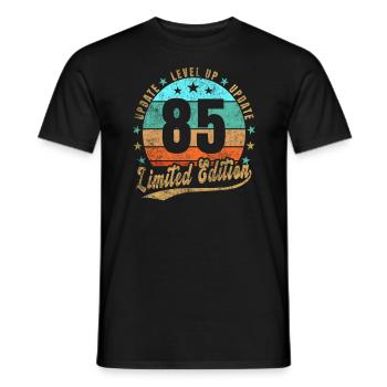 Update Level Up 85 Years Limited Edition Retro - Men's T-Shirt - black - Front - AI Model Male 178 light (178cm)