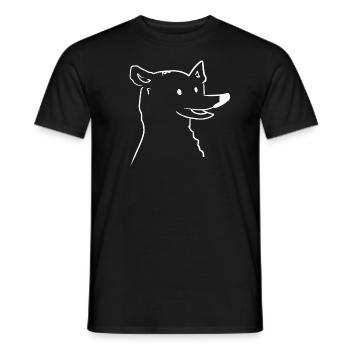 cartoon dog head symbol animal - Men's T-Shirt - black - Front - AI Model Male 178 light (178cm)
