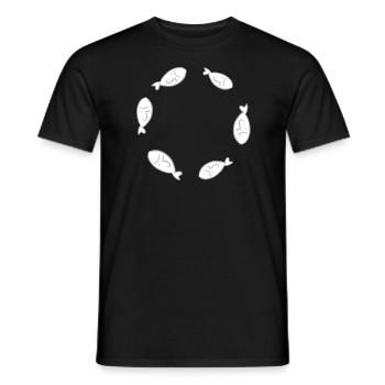 cercle poisson poisson nagent militants des droits des animaux - T-shirt homme - noir - Devant - AI Model Male 178 light (178cm)
