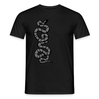 Snake Python grey - Men's T-Shirt - black - Front - AI Model Male 178 light (178cm)