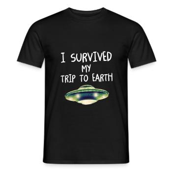Alien Gift Buitenaardse Ufo Area 51 Sci-fi - Heren T-shirt - zwart - Voor - AI Model Male 178 light (178cm)