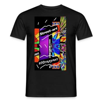 Street art 6 4000 - T-shirt homme - noir - Devant - AI Model Male 178 light (178cm)