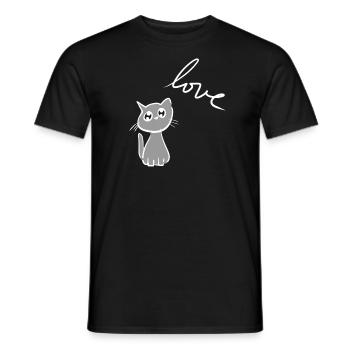 Katzen liebe Tiere süß Haustier klein - Männer T-Shirt - Schwarz - Vorne - AI Model Male 178 light (178cm)