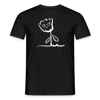 Le symbole de la plante rose à fleurs laisse une rage en colère - T-shirt homme - noir - Devant - AI Model Male 178 light (178cm)