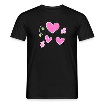 Heart Symbol Branch Nature - Men's T-Shirt - black - Front - AI Model Male 178 light (178cm)