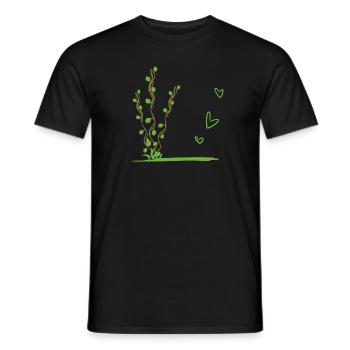 Feuilles du symbole de la nature végétale - T-shirt homme - noir - Devant - AI Model Male 178 light (178cm)