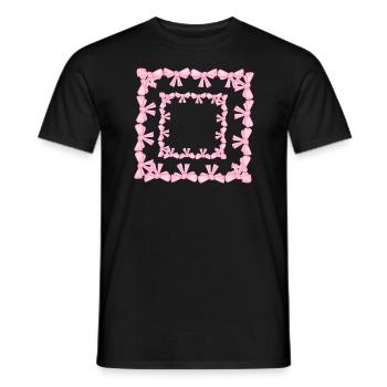 cadre carré boucle carrée rose - T-shirt homme - noir - Devant - AI Model Male 178 light (178cm)