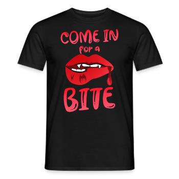 Kommen Sie für einen Vampirbiss Halloween Humor - Männer T-Shirt - Schwarz - Vorne - AI Model Male 178 light (178cm)