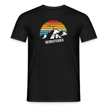 Bergsteiger Wanderer Lustiges Bergmotiv - Männer T-Shirt - Schwarz - Vorne - AI Model Male 178 light (178cm)