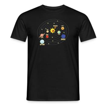 Astronaute Space Planet Système solaire - T-shirt homme - noir - Devant - AI Model Male 178 light (178cm)