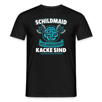 Schildmaid Weil Prinzessinnen Kacke Sind - Männer T-Shirt - Schwarz - Vorne - AI Model Male 178 light (178cm)