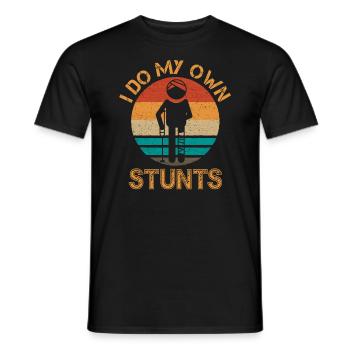 Je fais mes propres cascades, qui en ont une bonne - T-shirt homme - noir - Devant - AI Model Male 178 light (178cm)