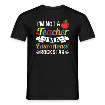 Drôle d’école primaire Enseignant Blague Rock Star éducative - T-shirt homme - noir - Devant - AI Model Male 178 light (178cm)