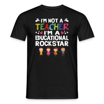 Enseignant éducatif drôle Retour à - T-shirt homme - noir - Devant - AI Model Male 178 light (178cm)