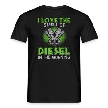 Ich Liebe Den Geruch Von Diesel Im Morning - Männer T-Shirt - Schwarz - Vorne - AI Model Male 178 light (178cm)
