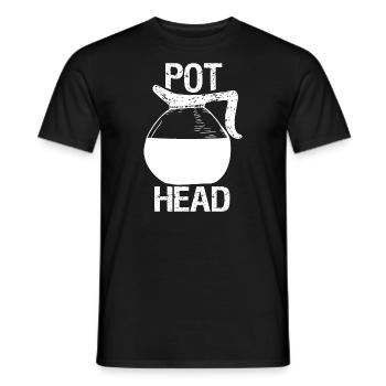 Coffee lover pot head - Men's T-Shirt - black - Front - AI Model Male 178 light (178cm)