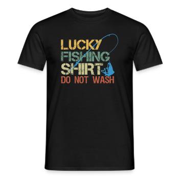 C’est ma chemise de pêche heureuse, lavage - T-shirt homme - noir - Devant - AI Model Male 178 light (178cm)