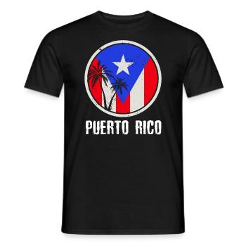 Patriotische Vintage Puerto Rico Flagge Ricaner - Männer T-Shirt - Schwarz - Vorne - AI Model Male 178 light (178cm)