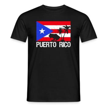 Patriotischer Vintager Puerto Rico-Flaggen-Ricaner - Männer T-Shirt - Schwarz - Vorne - AI Model Male 178 light (178cm)