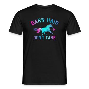 Cheveux de grange pour la cavalière d’équitation - T-shirt homme - noir - Devant - AI Model Male 178 light (178cm)
