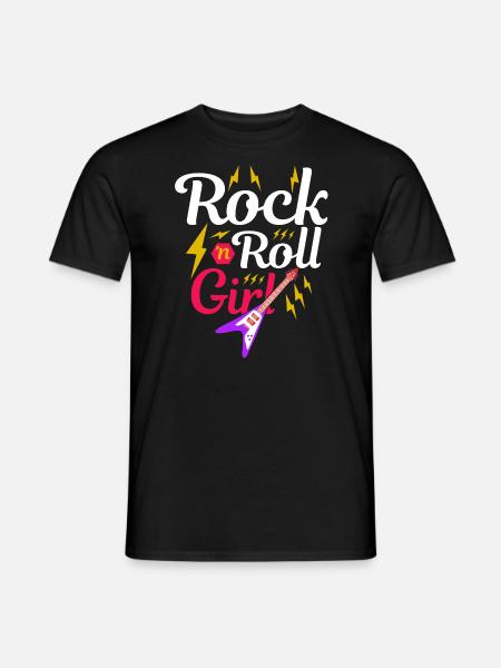 Rock N Roll Meisje Retro Jaren 80 jaren 90 ThemaFeest - Heren T-shirt - zwart