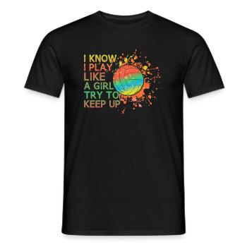 Volley-ball Je sais que je joue comme une fille, - T-shirt homme - noir - Devant - AI Model Male 178 light (178cm)
