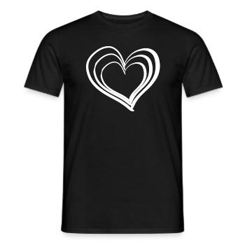 dear heart symbol - Men's T-Shirt - black - Front - AI Model Male 178 light (178cm)