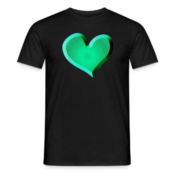 symbole de cœur vert pailleté vert - T-shirt homme - noir - Devant - AI Model Male 178 light (178cm)