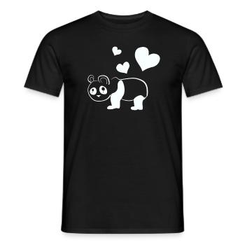 Panda Bär tier Herzen - Männer T-Shirt - Schwarz - Vorne - AI Model Male 178 light (178cm)
