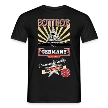 Bottrop Deutschland Stadt Skyline Vintage Retro - Männer T-Shirt - Schwarz - Vorne - AI Model Male 178 light (178cm)