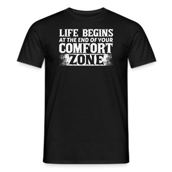 Life begins at the end of your comfort zone - Men's T-Shirt - black - Front - AI Model Male 178 light (178cm)