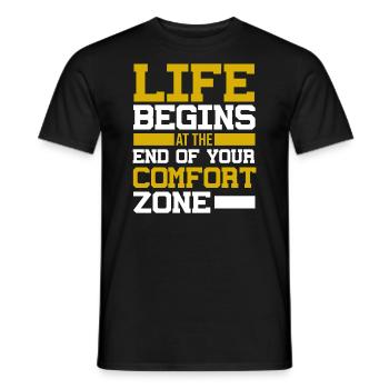Das Leben Beginnt Am Ende Ihres - Männer T-Shirt - Schwarz - Vorne - AI Model Male 178 light (178cm)