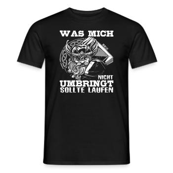 Was Mich Nicht Umbringt Nordischer Wikinger - Männer T-Shirt - Schwarz - Vorne - AI Model Male 178 light (178cm)