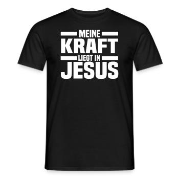 Meine Kraft Liegt In Jesus Christentum Glaube - Männer T-Shirt - Schwarz - Vorne - AI Model Male 178 light (178cm)