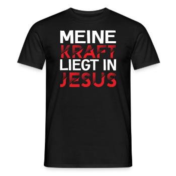 Meine Kraft Liegt In Jesus Christentum Glaube - Männer T-Shirt - Schwarz - Vorne - AI Model Male 178 light (178cm)
