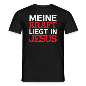 Meine Kraft Liegt In Jesus Christentum Glaube - Männer T-Shirt - Schwarz - Vorne - AI Model Male 178 light (178cm)