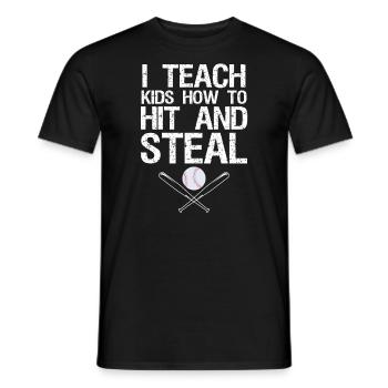 I teach children how to make funny people - Men's T-Shirt - black - Front - AI Model Male 178 light (178cm)