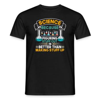 La science parce que la drôle de tribu geek - T-shirt homme - noir - Devant - AI Model Male 178 light (178cm)