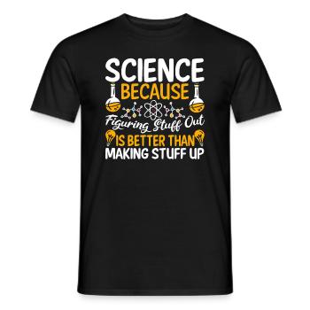 La science parce que la drôle de tribu geek - T-shirt homme - noir - Devant - AI Model Male 178 light (178cm)