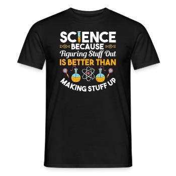 La science parce que la drôle de tribu geek - T-shirt homme - noir - Devant - AI Model Male 178 light (178cm)