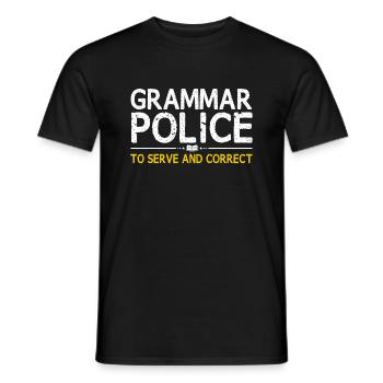 Grammar Police, To Funny Teacher Costume To - Men's T-Shirt - black - Front - AI Model Male 178 light (178cm)