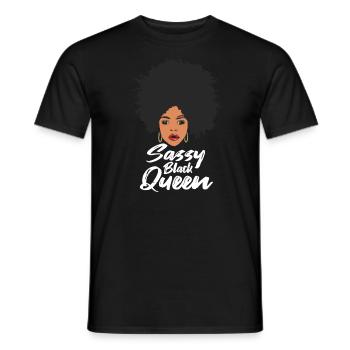 Sassy Black Queen Stolze Afroamerikanische Frauen - Männer T-Shirt - Schwarz - Vorne - AI Model Male 178 light (178cm)