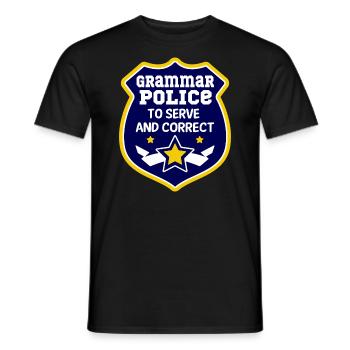 Grammatik-Polizei, Um Lustiges Lehrer-Kostüm Zu - Männer T-Shirt - Schwarz - Vorne - AI Model Male 178 light (178cm)