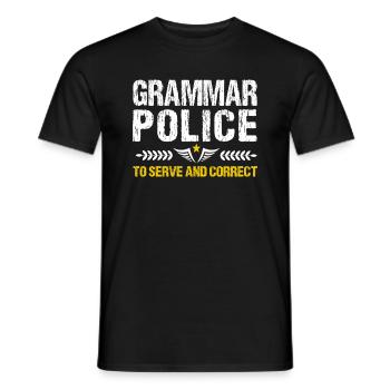 Grammatik-Polizei, Um Lustiges Lehrer-Kostüm Zu - Männer T-Shirt - Schwarz - Vorne - AI Model Male 178 light (178cm)