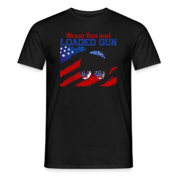 Unordentliches Brötchen Und Geladene Patriotische - Männer T-Shirt - Schwarz - Vorne - AI Model Male 178 light (178cm)