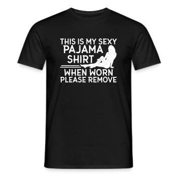 Funny Sexy Pyjama Pajama Outfit For Friend - Men's T-Shirt - black - Front - AI Model Male 178 light (178cm)