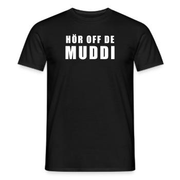 Hör Off De Muddi Lustiger Sachsen Dialekt - Männer T-Shirt - Schwarz - Vorne - AI Model Male 178 light (178cm)